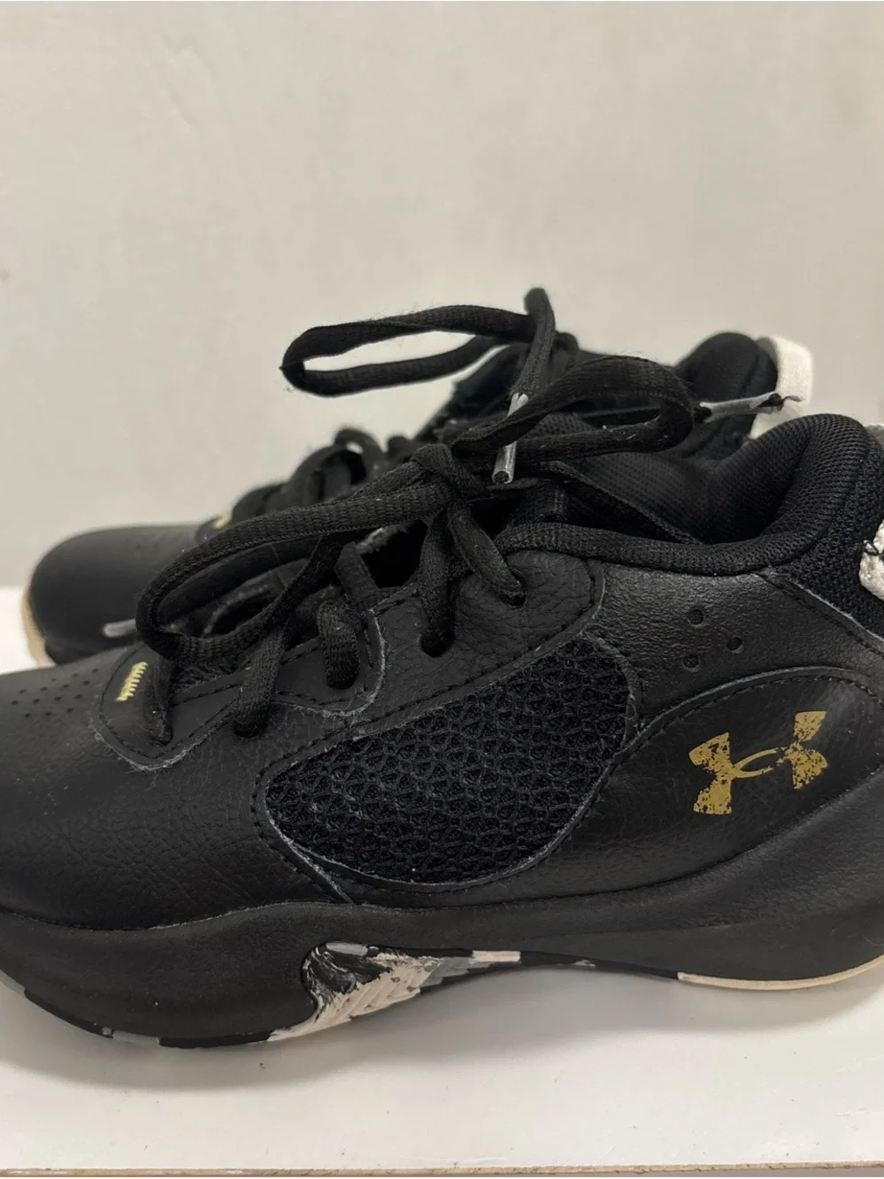Under Armour Black and Gold Kids' Low-Top Sneakers